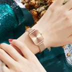 Women Quartz Watches 34mm Rose Gold Minimalist Stainless Steel Mesh Clock 3Bar Waterproof Suitable Daily Wear Jewelry Decoration mbzr