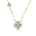 OXTAO 14K Gold Filled Clover Pendant Necklace 3mm D Color VVS1 Sweet Moissanite Four-leaf Flower Jewelry for Women Girls Birthday Gift