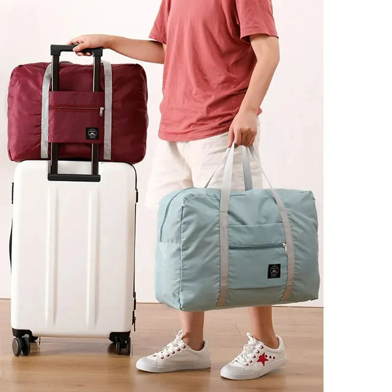 2 Pack Foldable Travel Duffel Bag for Airlines Carry on Bag Weekender Overnight Hospital Tote Bag Gym Duffel Bag Women Men mbzr