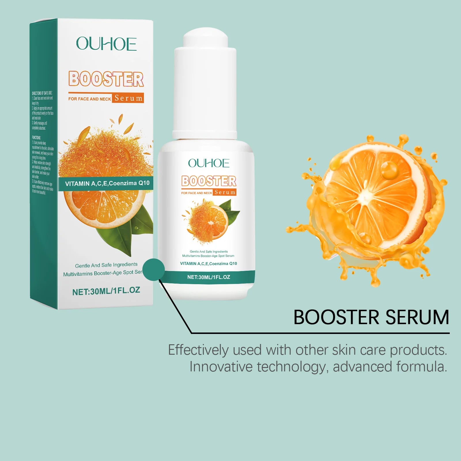 Face Serum Moisturizing Brightning Vitamin C Orange Extract Facial Serum Deep Moisturizer Skin Care Hydrating Nourishing 30ml mbzr