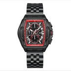 Mark Fairwhale  Tonneau Large size  multi-dial Quartz Men's Watch Waterproof Calendar Silicone Alloy Strap Sport Watches for man mbzr