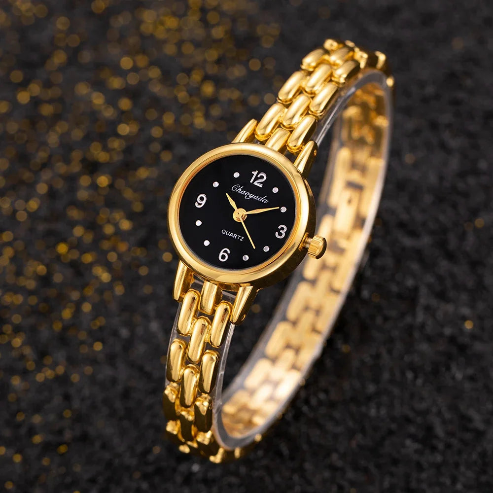 Top Brand Women Watch Fashion Small Dial Gold Watch Woman Luxury Alloy Strap Ladies Quartz Wristwatches Gift Clock Reloj Mujer