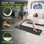 Extra Thick Yoga and Pilates Mat ½" 13mm or 1" (25mm), 71-inch Long High Density Exercise Mat with Comfort Foam and Carrying St mbzr