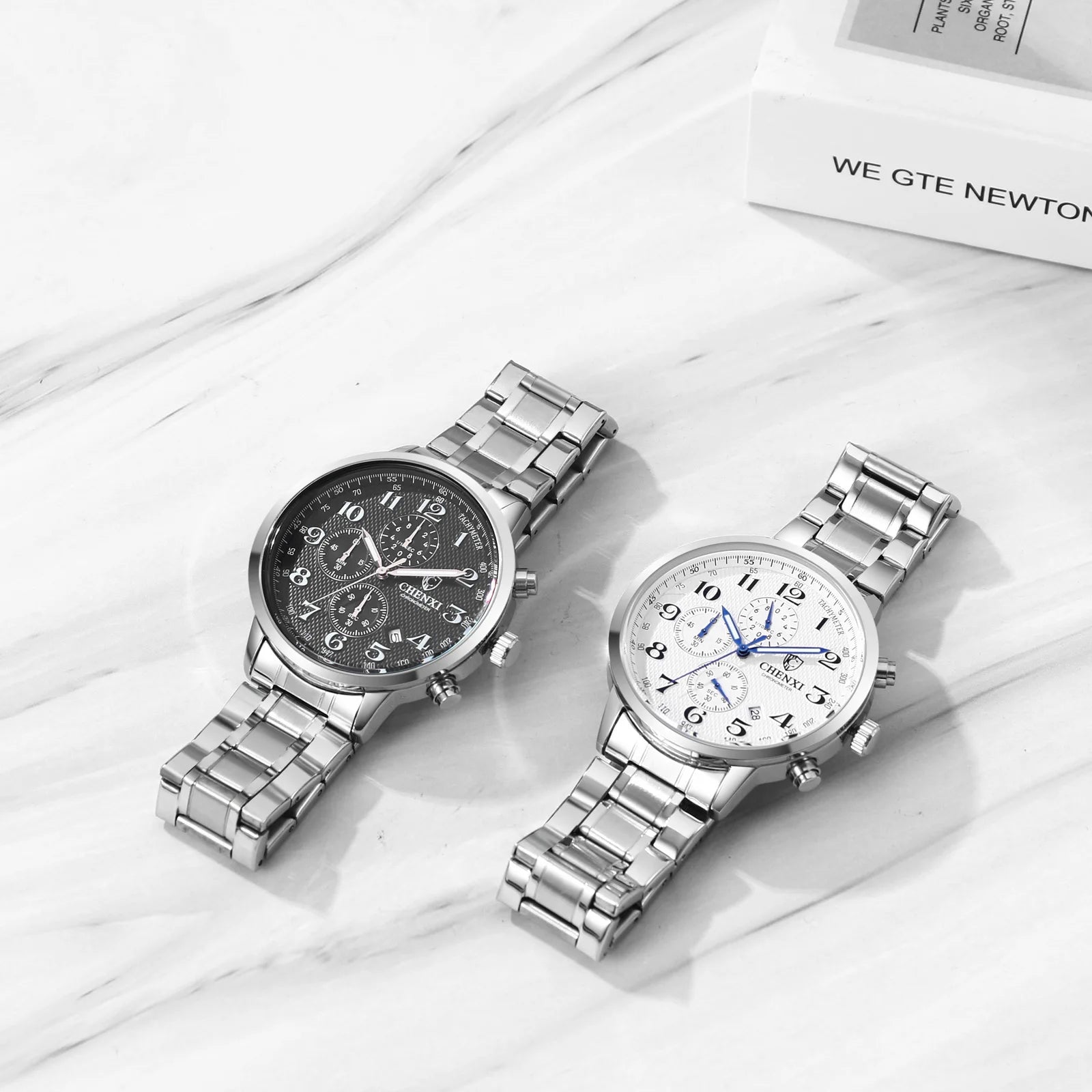 Men's Multifunctional Waterproof Quartz Watch Glow-in-the-dark Hands Chronograph Stopwatch Calendar Available mbzr