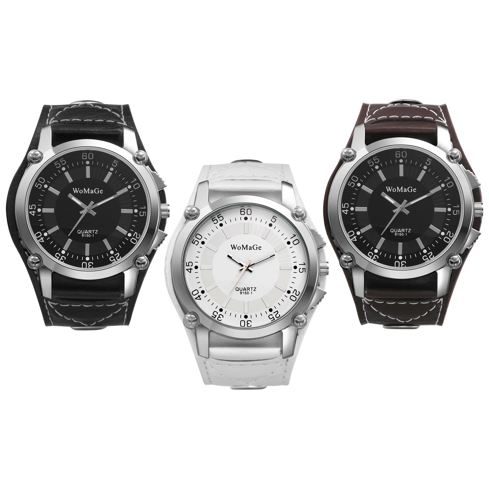 LANCARDO Punk Style Men's Watch Large Digital Dial Analog Quartz Wide Band Exaggerated Rock Motorcycle Casual Fashion Men Watch