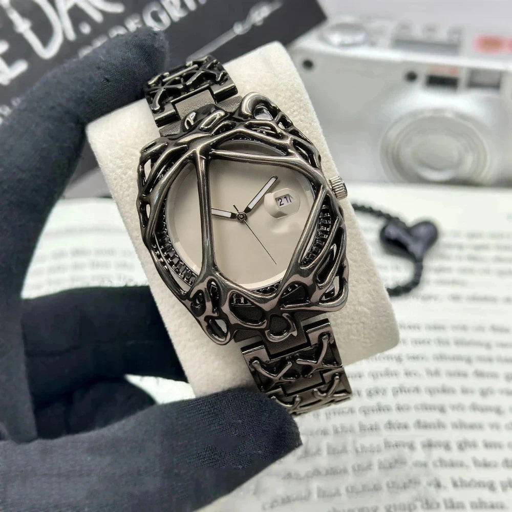 Green Devil Punk Eye Quartz Watch Men  Alabaster Industries Carving Demon Claw Y2K Men Watch Unique Creative Men Medieval Clock