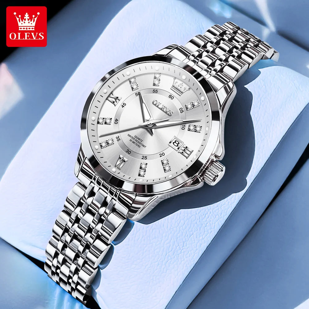OLEVS 3620 Women Watch Luxury Brand Diamond Quartz Watch Fashion Automatic Calendar Waterproof Women Watch Bracelet Set Reloj