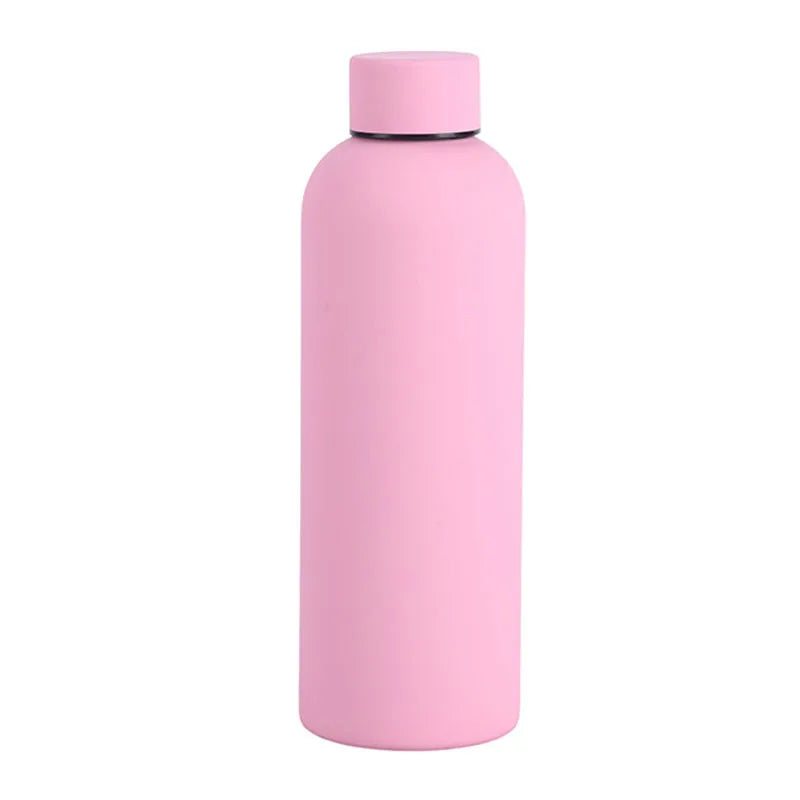 500/750ML Small Mouth Thermos Cup, Outdoor Stainless Steel Bottle, Rubber Paint Sports Kettle, Thickened Double Water Cup mbzr