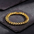 Gold Color Cuban Chain Bracelets for Men,6/8/10/12MM Stainless Steel Chain Link Wristband,Casual Hip Hop Male Jewelry Gift