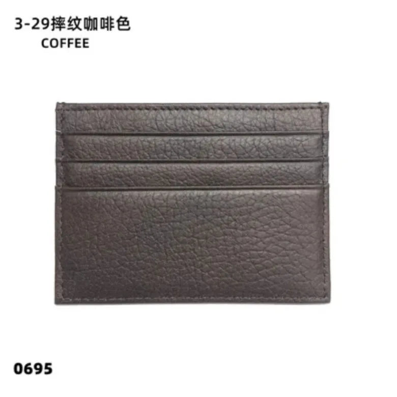 Cowhide Card Holder Woman Man Fashion Slim Mini Card Bag Genuine Leather Engrave Name Luxury Casual Purse