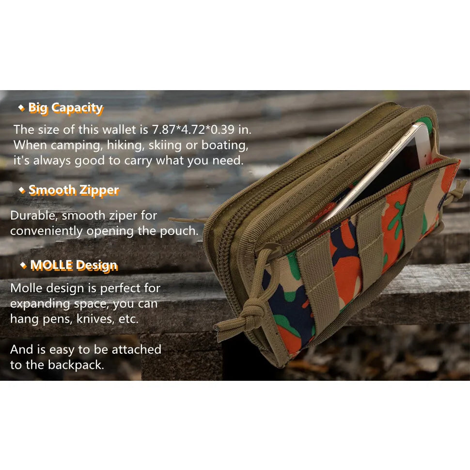 Outdoor Tactical Wallet ID Card Holder Handbags Military MOLLE Credit Cards Organizer mbzr