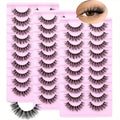 30Pairs 3-Pack  Fluffy False Eyelashes Wispy Lashes 3D Volume Strip Lashes D Curl Fake Eyelashes with Clear Band Eye Lashes mbzr