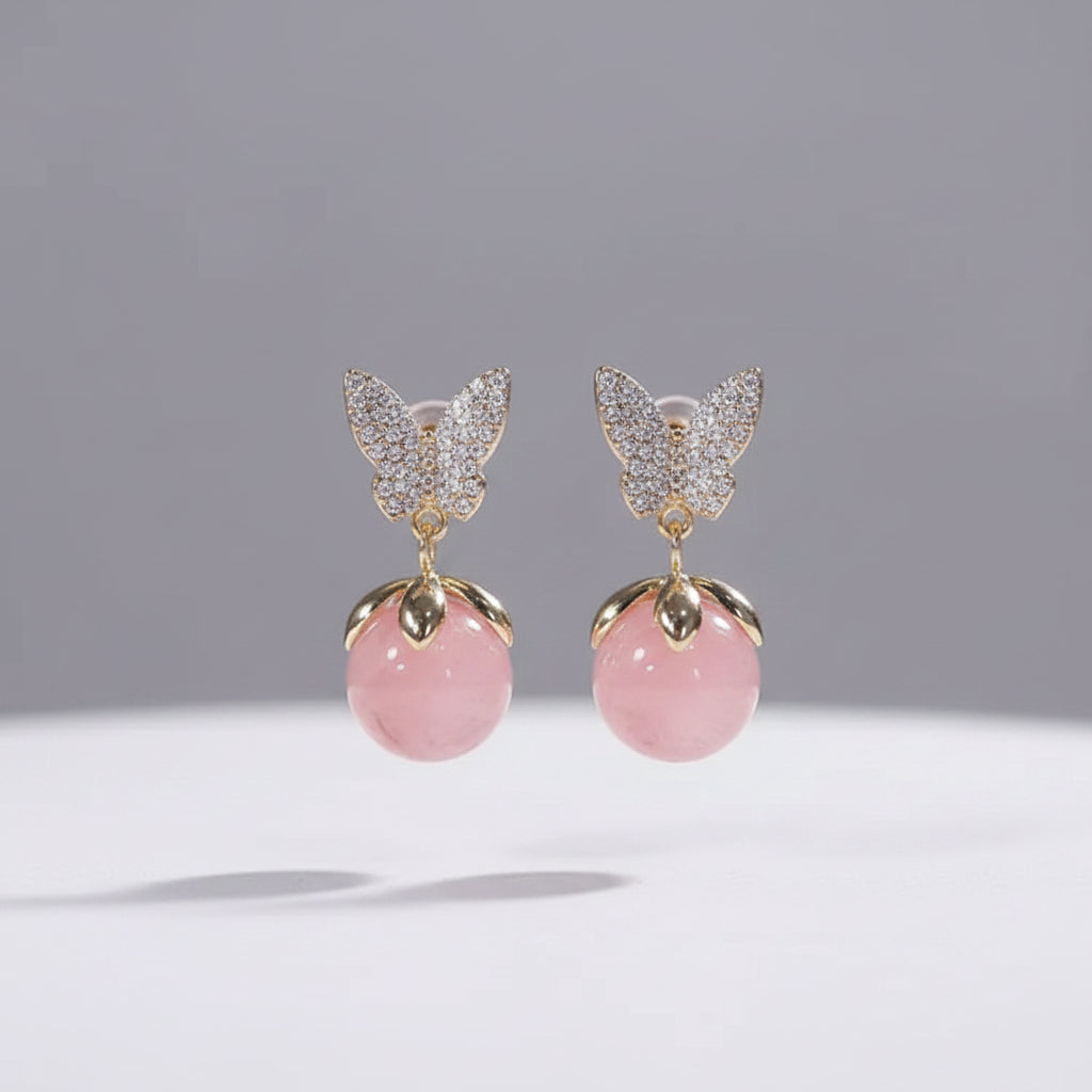 925 Silver Needle Blue Purple Butterfly Long Tassel Earrings For Women Jewelry 2026 Trending New Korean Crystal Drop Earrings mbzr