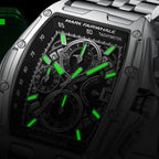 Mark Fairwhale  Tonneau Large size  multi-dial Quartz Men's Watch Waterproof Calendar Silicone Alloy Strap Sport Watches for man mbzr