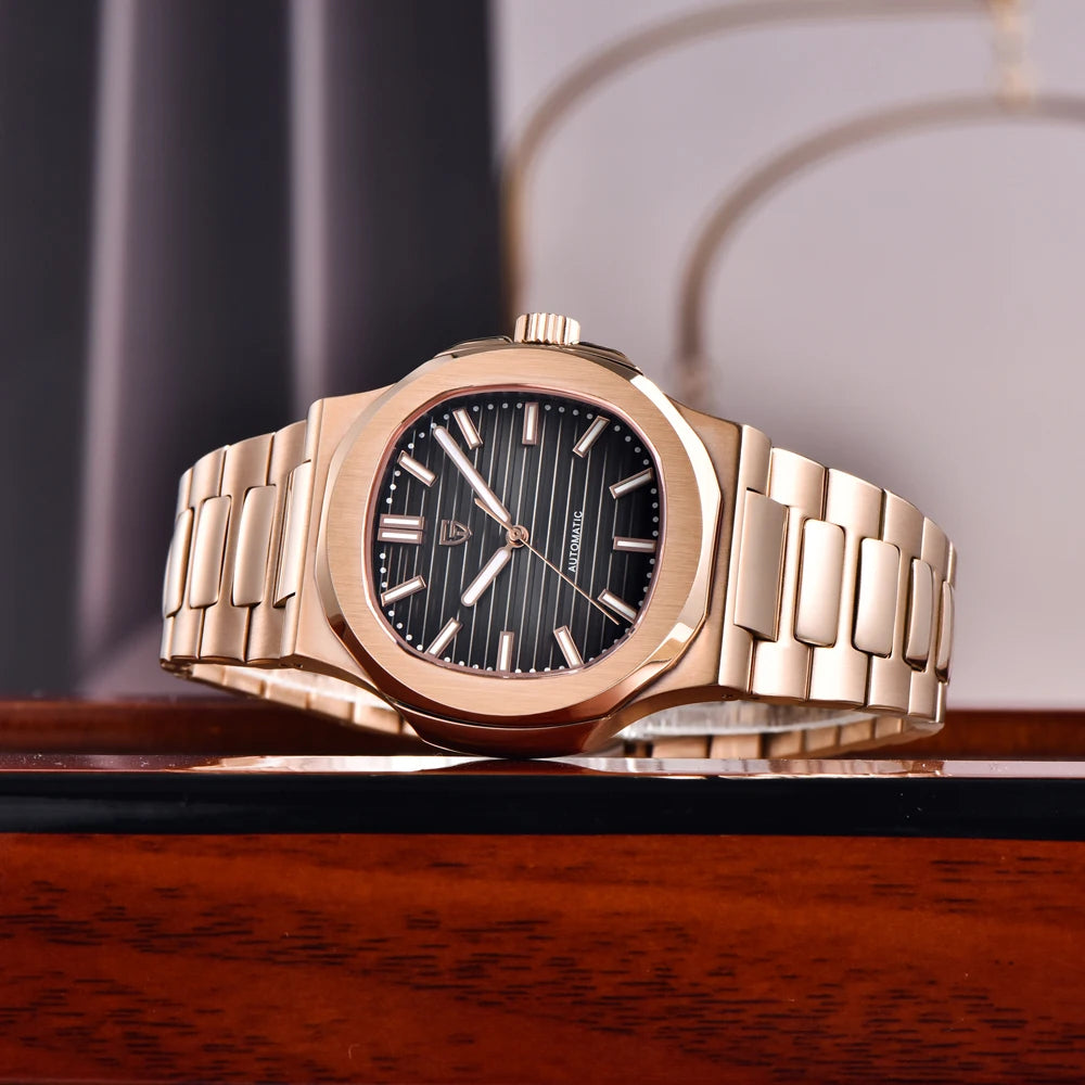 PAGANI DESIGN New Men's Watches Luxury Rose Gold Automatic Watch For Men Mechanical Wristwatch Waterproof AR Sapphire Clock 2026