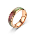 1PCs Changing Color Stainless Steel Rings Women Mood Emotion Feeling Temperature  6MM Width Ring For Men Couples Fashion Jewelry Gift