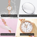 OLEVS 5633 Women Watch Dress Elegant All Diamond Bracelet Luxury Original Waterproof Watch HD Automatic Date Women Quartz Watch mbzr
