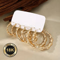 6-Piece 18K Stainless Steel Hypoallergenic Fashion Jewelry Set For Women: Featuring Unique Bamboo Hoop Earrings, This Set Is An Ideal Choice For Both Statement Looks And Everyday Wear. It Is Perfect For Daily Use, Vacations,