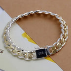 Fine 925 Sterling Silver Noble Nice Chain Solid Bracelet for Women Men Charms Party Gift Wedding Fashion Jewelry Hot Model mbzr