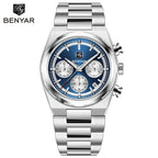 2026 New BENYAR Men's Watches Top Brand Luxury Speed Sports Chronograph Quartz Watch For Men Luminous Waterproof Stainless Steel Man Gift Clock