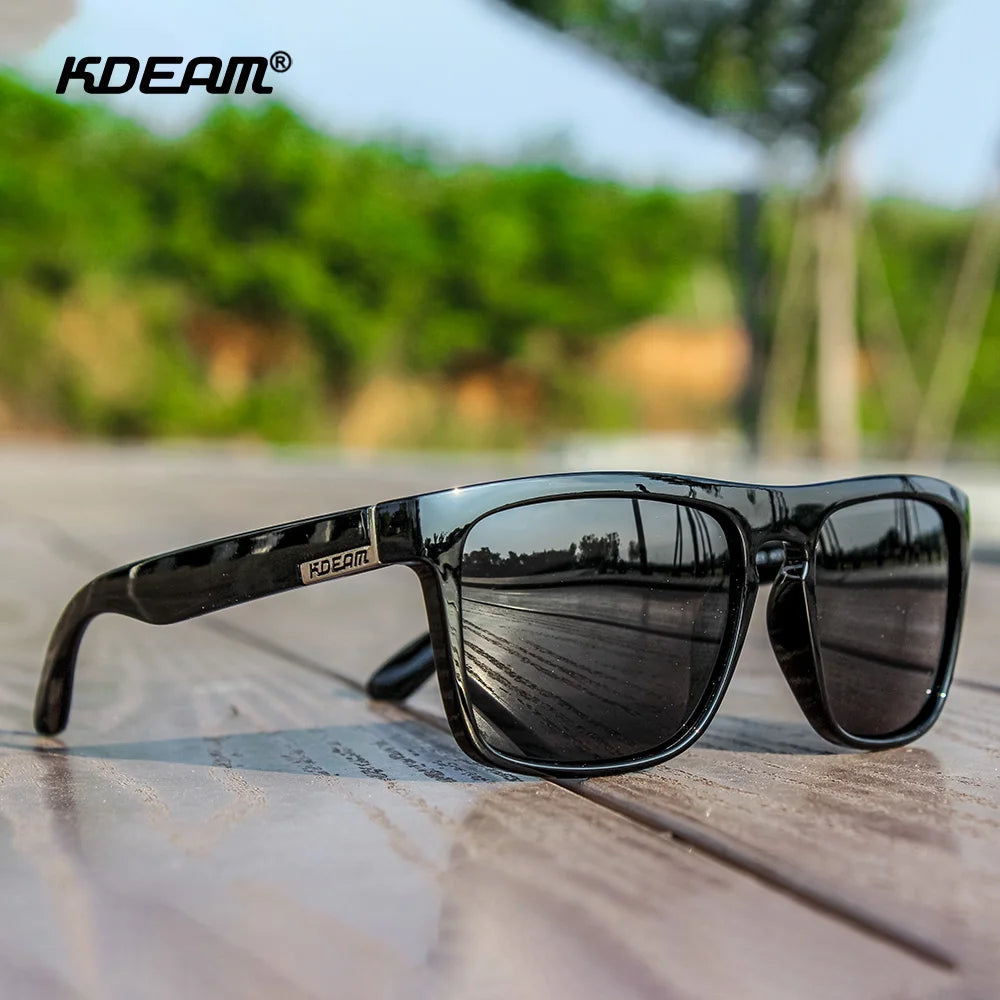 KDEAM Legend Square Sunglasses Polarized Lens Unisex for Outdoors with Brand Box