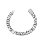 8/10/12/14mm Solid Stainless Steel Cuban Miami Link Chain Bracelets for Men Hip Hop Bling Iced out Rapper Jewelry