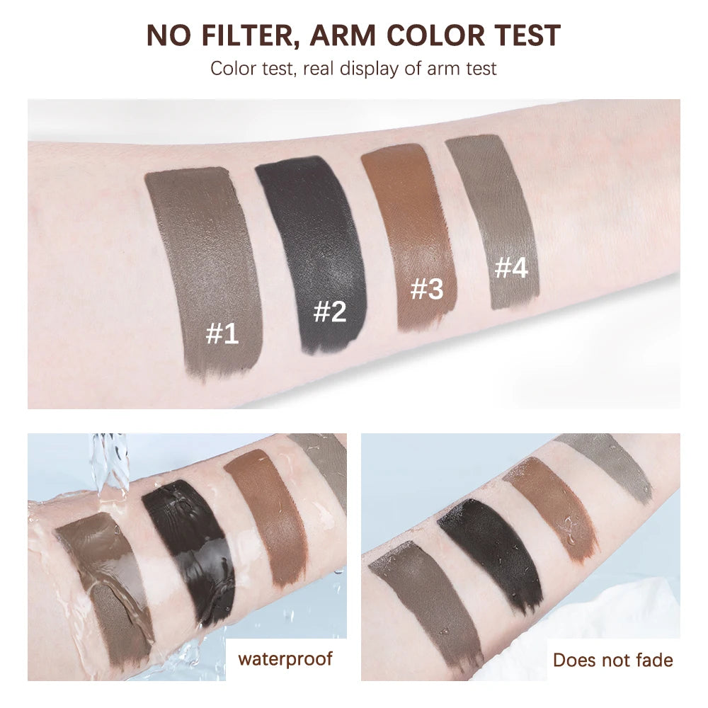Lakerain Waterproof Eyebrow Gel Long Lasting Highly Pigmented Liquid Eyebrow Makeup Sweatproof Natural Black Brown mbzr