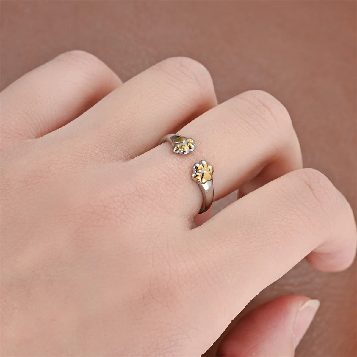 New Hot Selling Fashion Stainless Steel Cat Claw Ring with Adjustable Opening For Women Jewelry Gifts