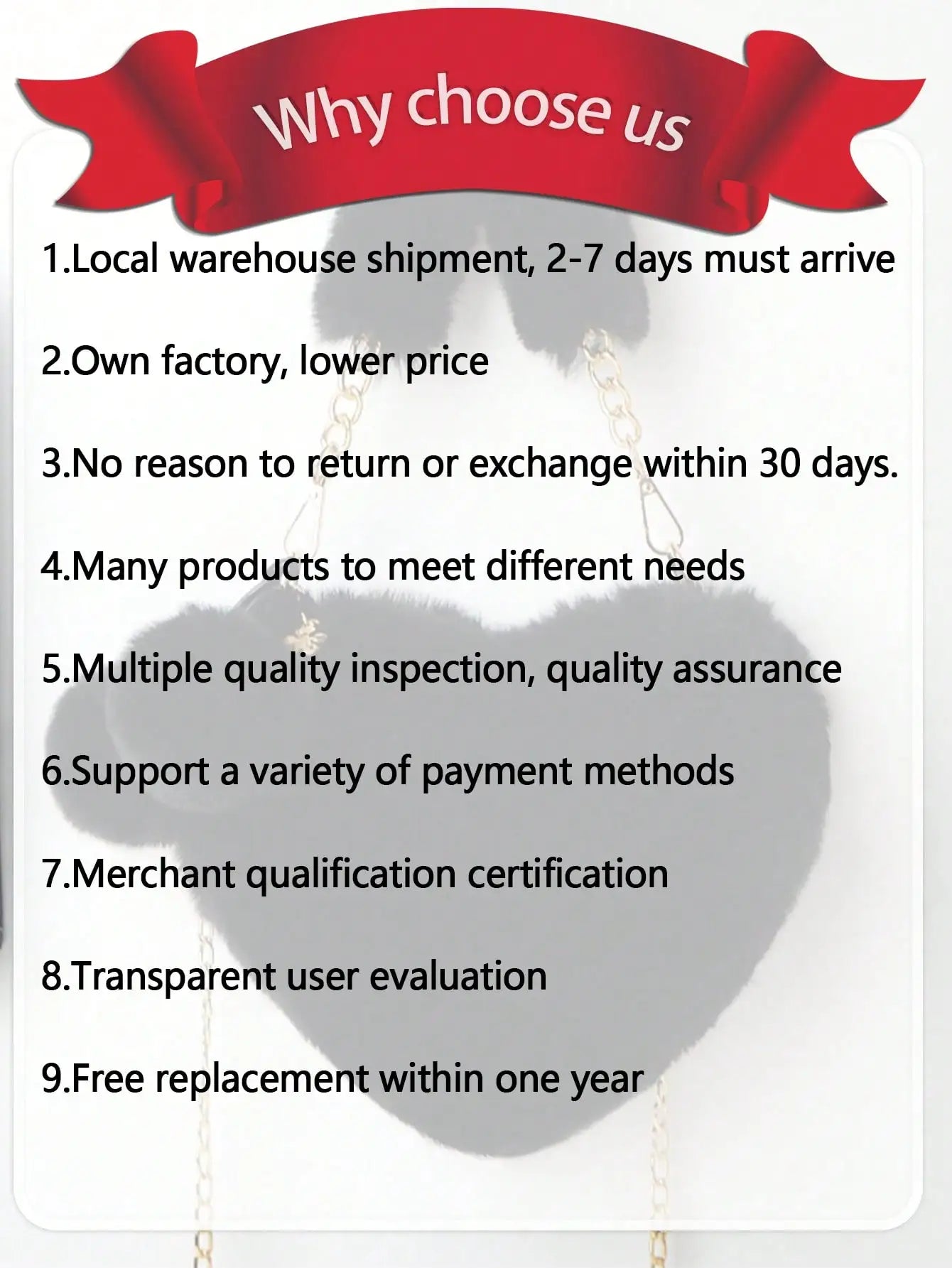 Fluffy Heart-Shaped Faux Fur Crossbody Bag with Gold Chain Strap