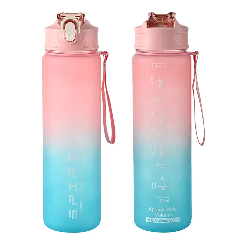 1PCS 800ML Large Capacity Sports Water Bottle Leak Proof Colorful Plastic Cup Drinking Outdoor Travel Portable Gym Fitness Jugs mbzr