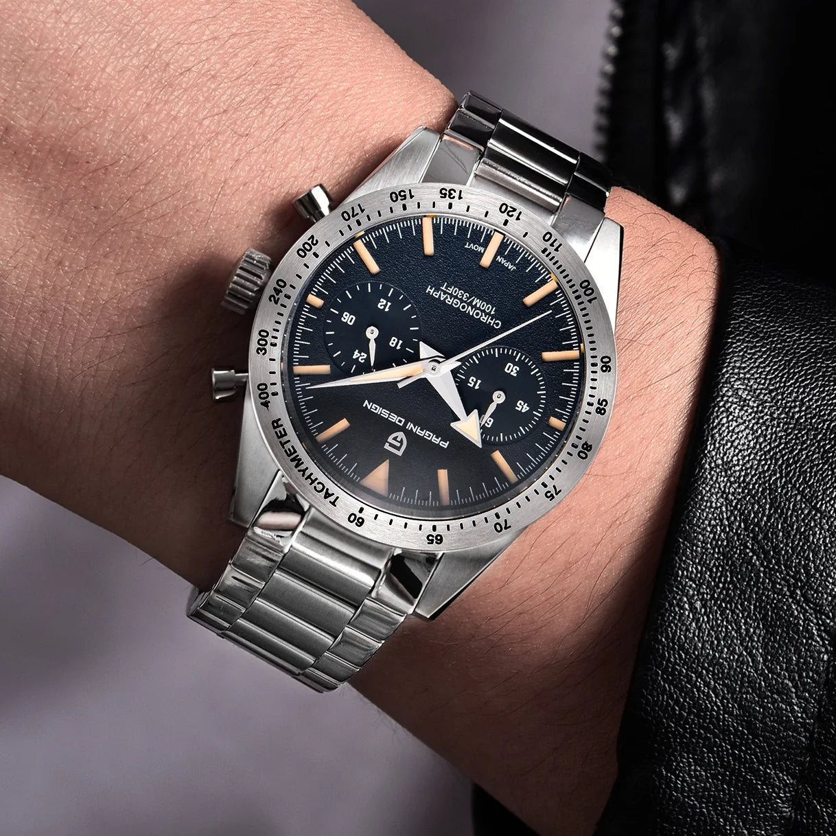 PAGANI DESIGN Retro Luxury Quartz Men Watch Japan Movt 316L All Steel Chronograph Sapphire Mirror Luminous Waterproof Man Watch