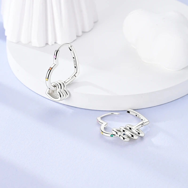 MULA 925 Sterling Silver Earrings for Women's Wedding Birthday Party Fashion Jewelry Gifts Zircon Starry Crystal Hoop Earrings