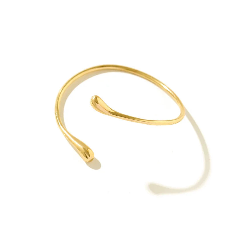 European and American style hot-selling models, women's irregular opening gold bracelets, retro versatile water drop-shaped round arm rings for women