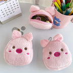 Cartoon Cute Animal Fish Chick Coin Purse Kawaii Wallet Plush Coin Bag Key Earphone Coin Organizer Pouch Zipper Bag Kids Gifts