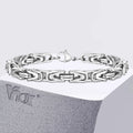 Vnox 6.4mm Byzantine Chain Bracelets for Men Boys Square Braided Link Bracelet Never Fade Stainless Steel New Masculine Style