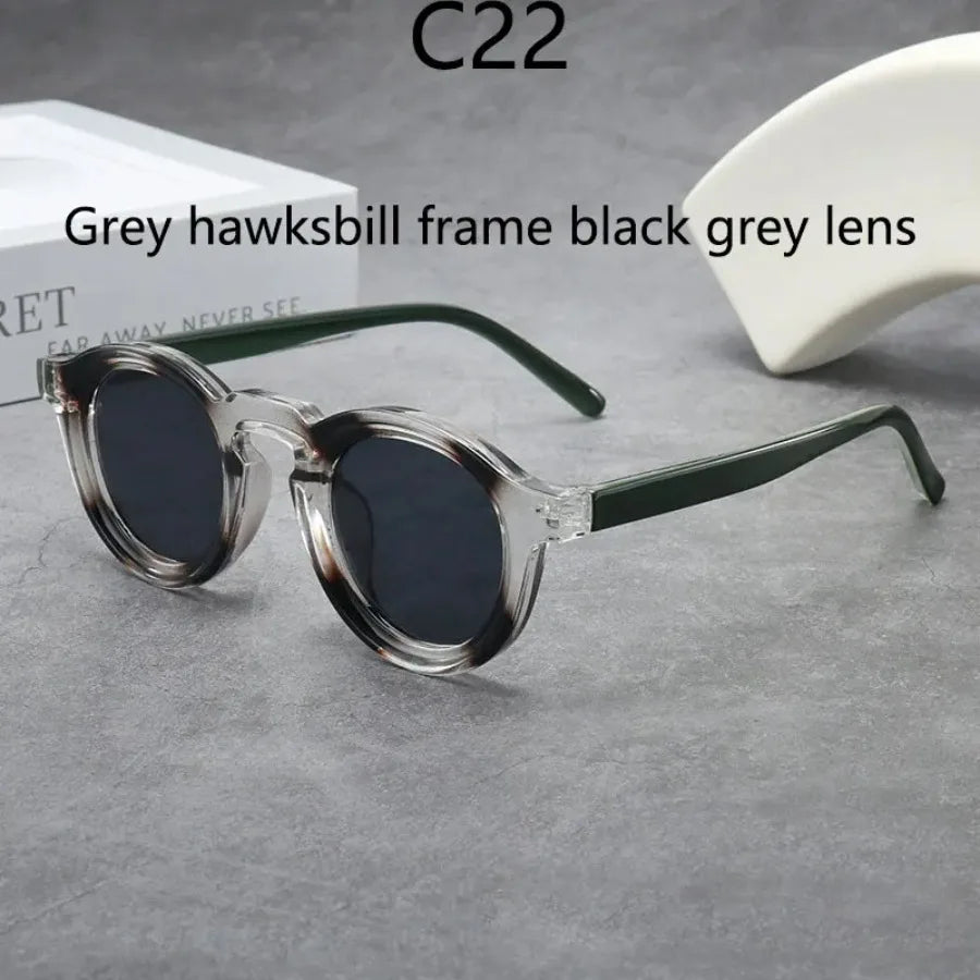 2025 Retro Thick Framed Oval Sunglasses For Men American Style Gray Eyewear Retro Leopard Print Glasses UV400 Prescription