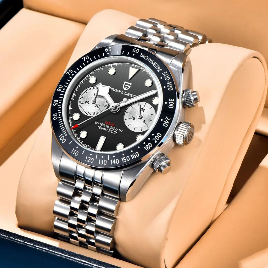 2026 New PAGANI DESIGN BB Panda Chronograph Sport Men's Quartz Watches Stainless steel bracelet 100M Waterproof Wrist watch Men