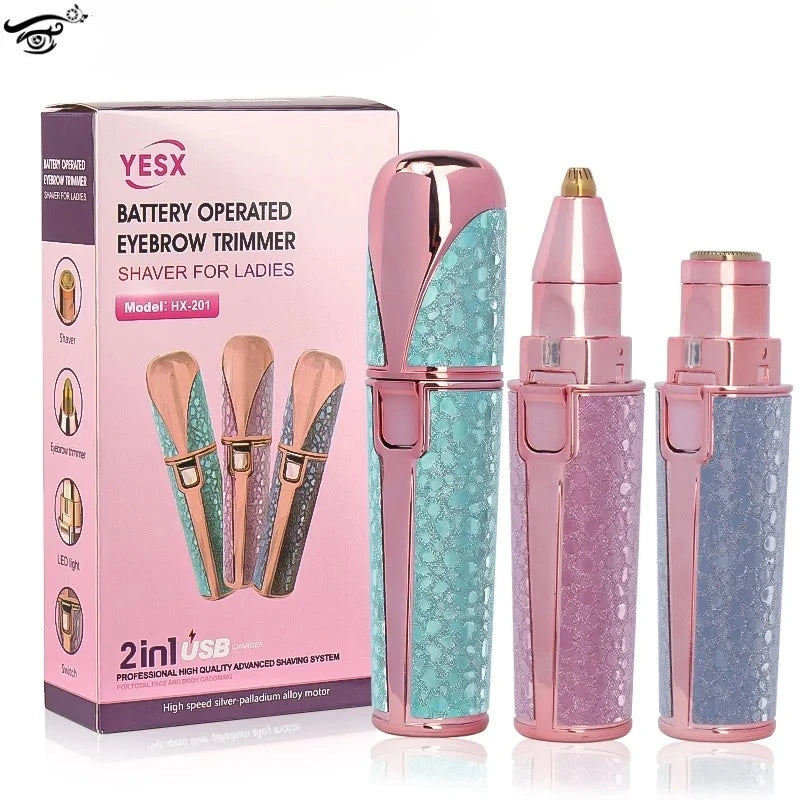1pcs Usb Electric Eyebrow Trimmer Facial Hair Epilator Eyebrow Razor Women Body Painless Hairs Remover Shaver Eyebrows Profiler mbzr