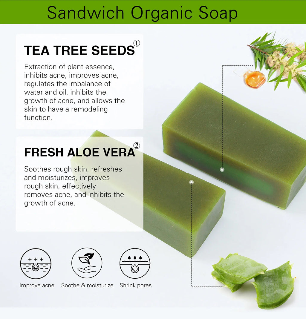 AILKE Aloe Vera Whitening Soap, Remove Acne, Spots, Skin Radiant, Improve Skin Luster, Vegan Bath Wash for All Skin Types, 200g mbzr