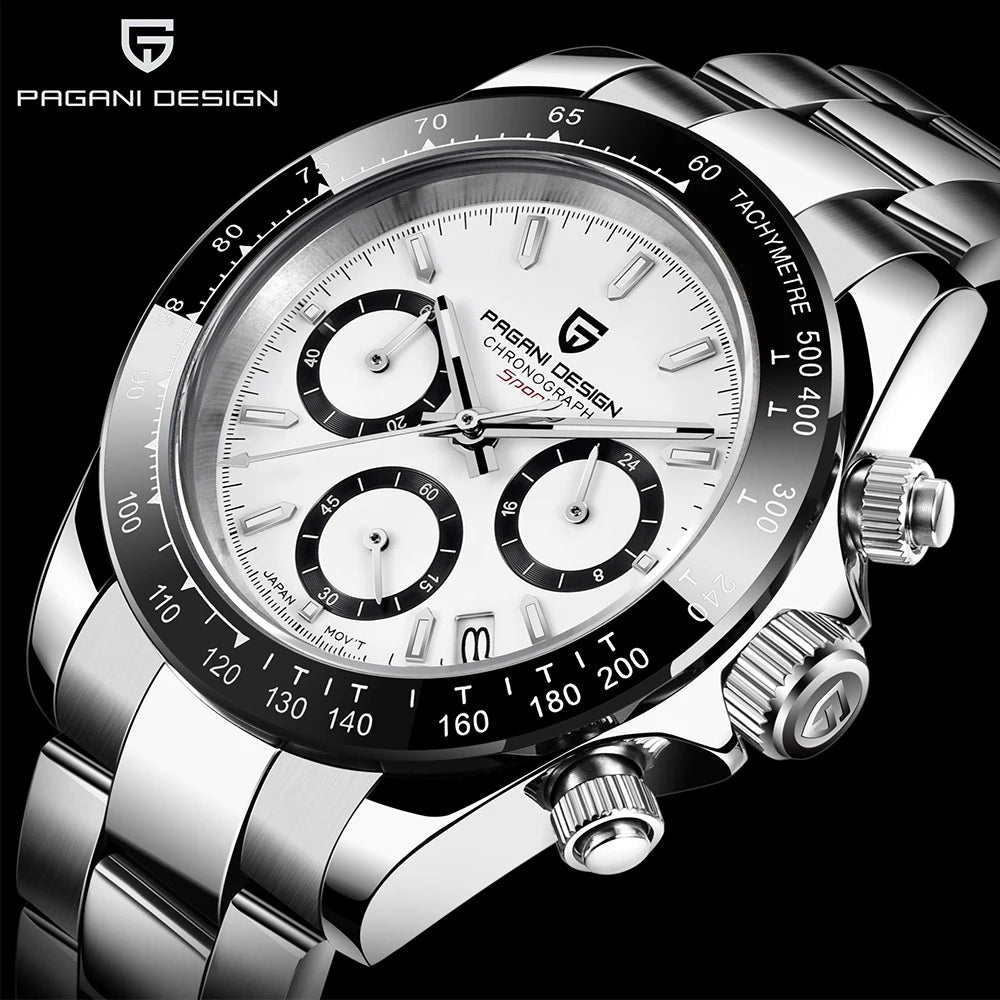 2026 New PD-1644 PAGANI DESIGN Top Brand Men's Sports Quartz Watches Sapphire Stainless Steel 100M Waterproof Luminous Chronograph Luxury Reloj Hombre