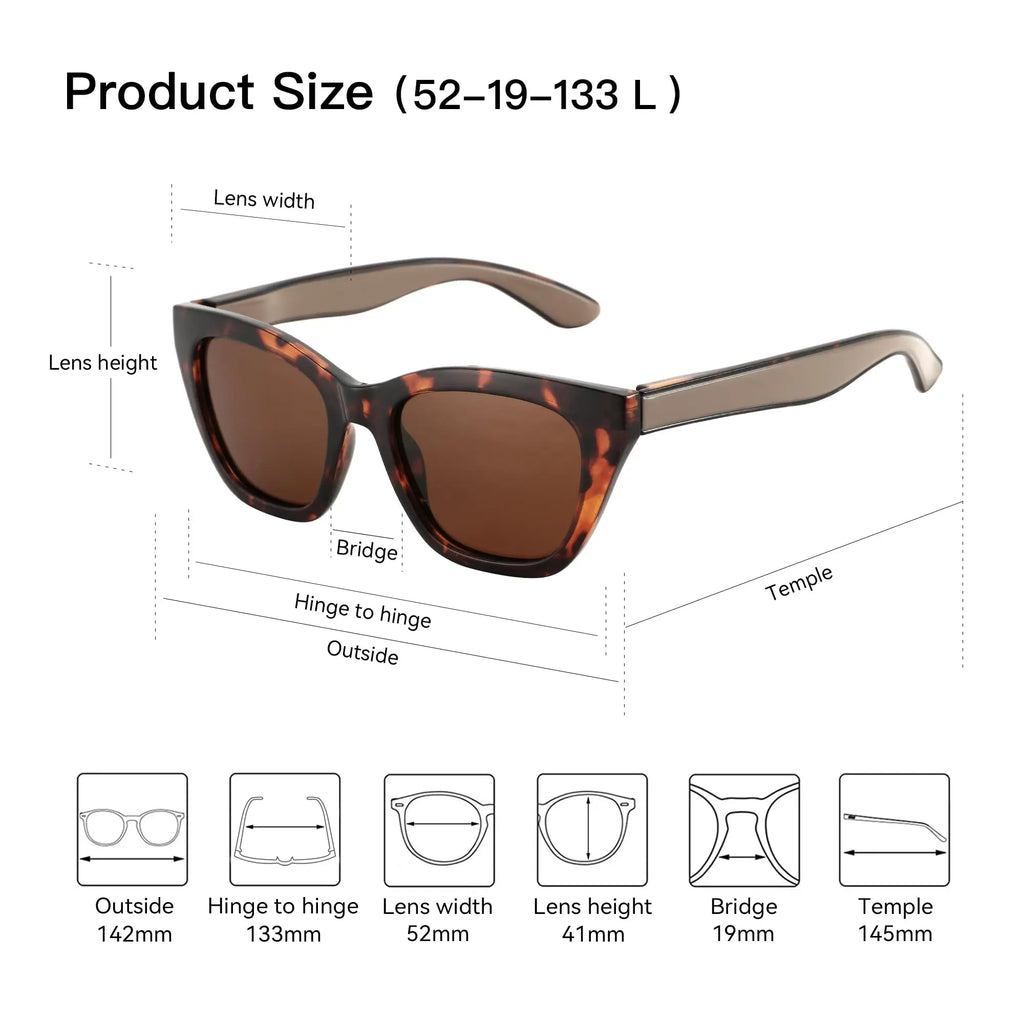 ZENOTTIC Polarized Women Sunglasses Cateye: Sun Glasses for Ladies - Retro Classic Shades UV400 Protection
