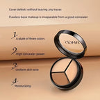 IMAGES Tri-Color Concealer with Brush - Moisturizing Paste for All Skin Types, Flawless Concealer for Blemishes, Dark Circles & mbzr