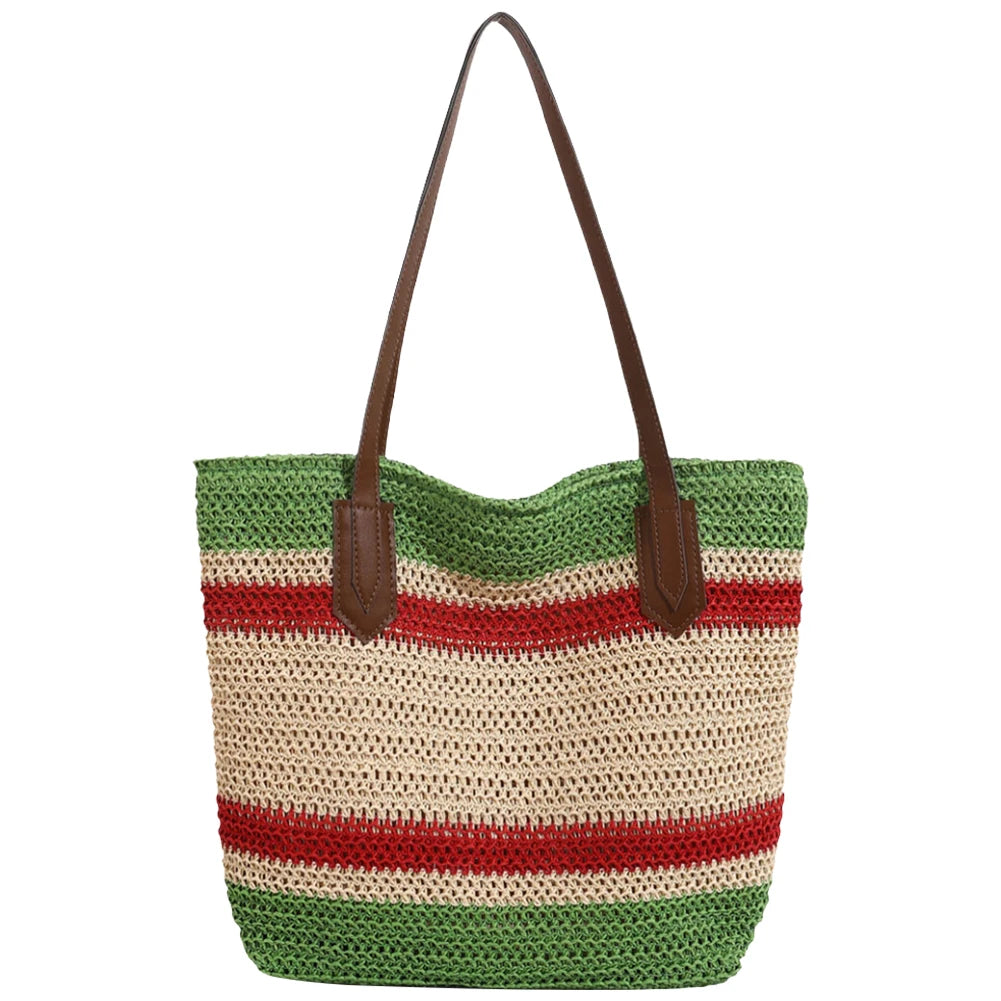 MOJOYCE Straw Shoulder Bag Large Capacity Summer Beach Crossbody Bag mbzr