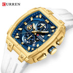 Fashion Men's Wrist Watch,Luxury Chronograph Waterproof Date Dress Watch for Men with Silicone Rubber Strap mbzr