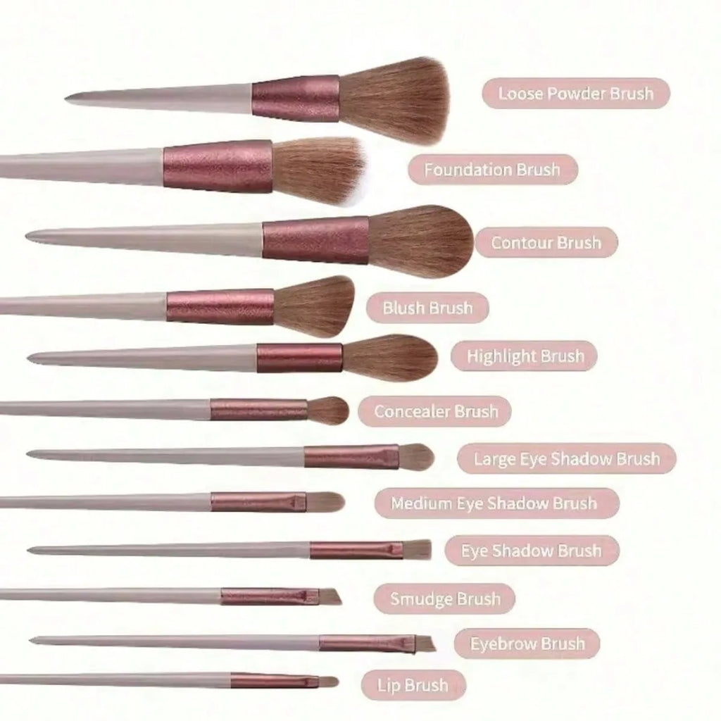 13 Soft Makeup Brushes Set With Perfect Soft Pouch - Premium Makeup Tools,Made Of High Quality Fibers,Girly Fashion Items mbzr