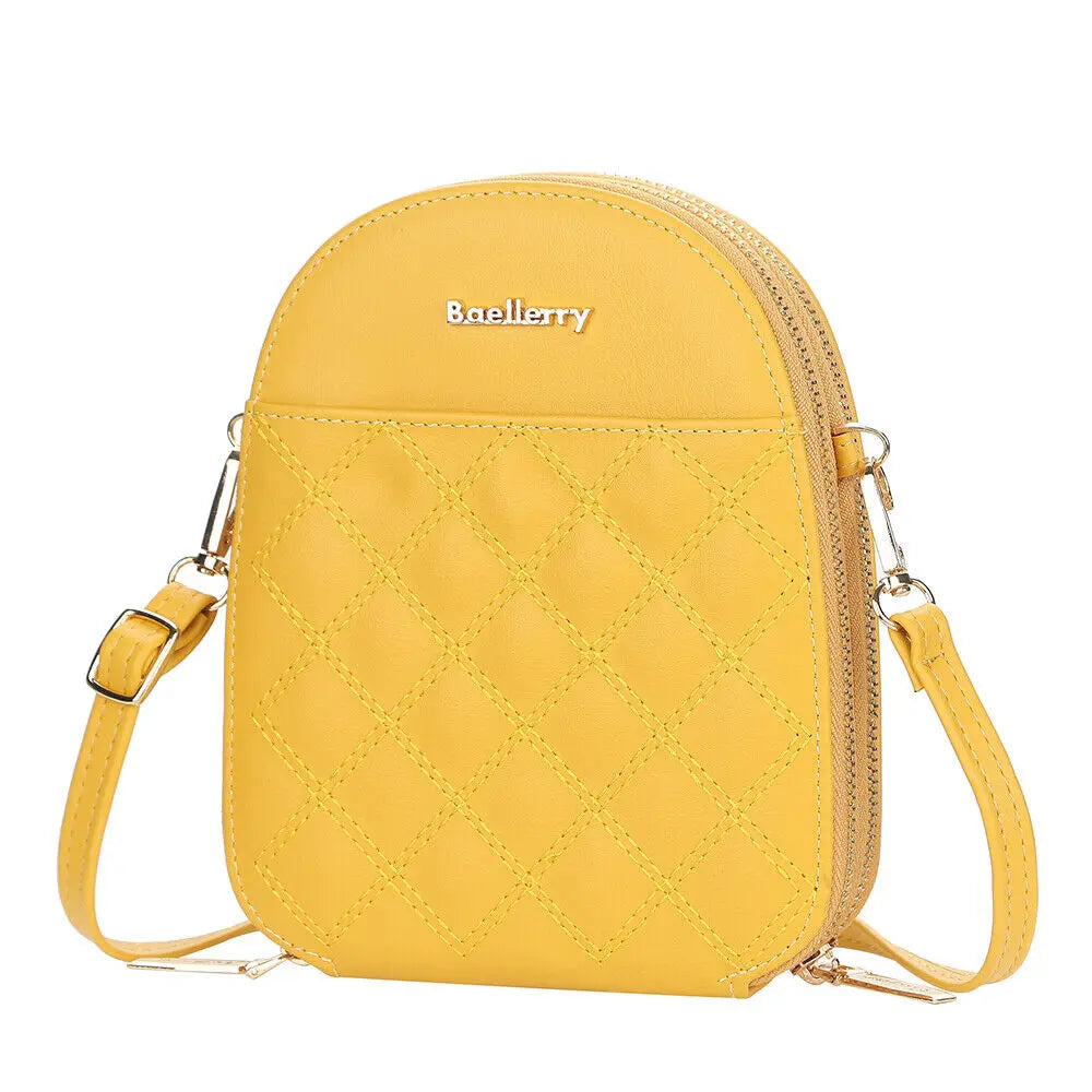 Fashion Small Plaid Leather Zipper Crossbody Bag Shoulder Bag for Women Wallet Purse Handbag with Detachable Strap mbzr