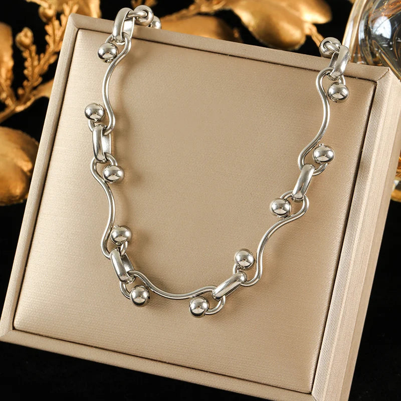 316L Stainless Steel Silver Color Heavy Cuban Chain Necklace For Women Men New Fashion Neck Chain Waterproof Jewelry
