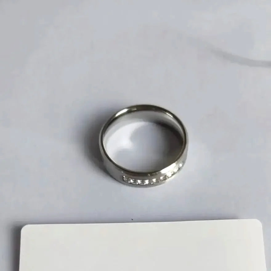 Hot Selling Silver Plated Stainless Steel Rings For Men Square Cubic Zircon Ring Jewelry Accessories Wholesale Size 7-13
