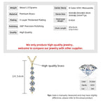 OXTAO Long 5-Stone Moissanite Pendant Necklace D VVS1 for Women Clavicle Chain Necklace Fine Jewelry Gift 14K Gold Filled