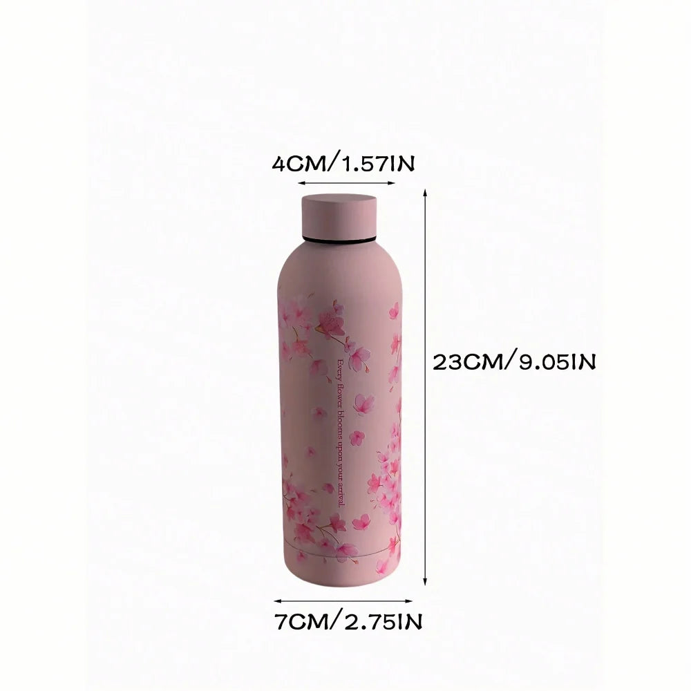 1pc550ml Sakura Tree Series Water Cup, Double-Layer Stainless Steel Insulated Coffee Cup, Cold Cup, Vacuum Flask And Insulated W mbzr